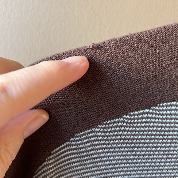 𝅺banana REPUBLIC Brown Striped Cotton V Neck Sweater Size XL - Picture 3 of 8